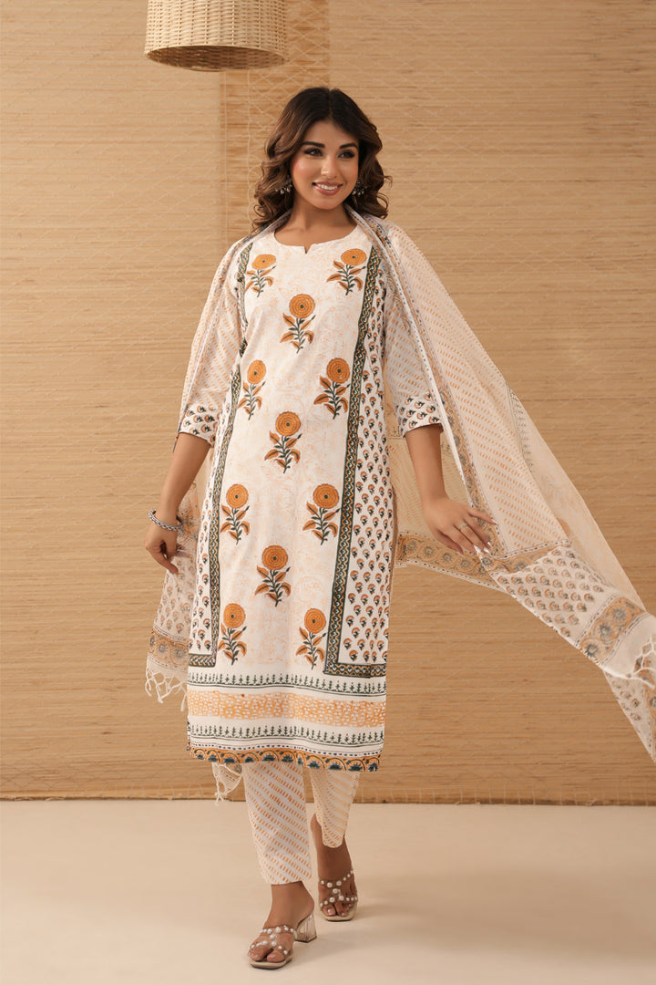 Sunflower Mughal Kurta Set