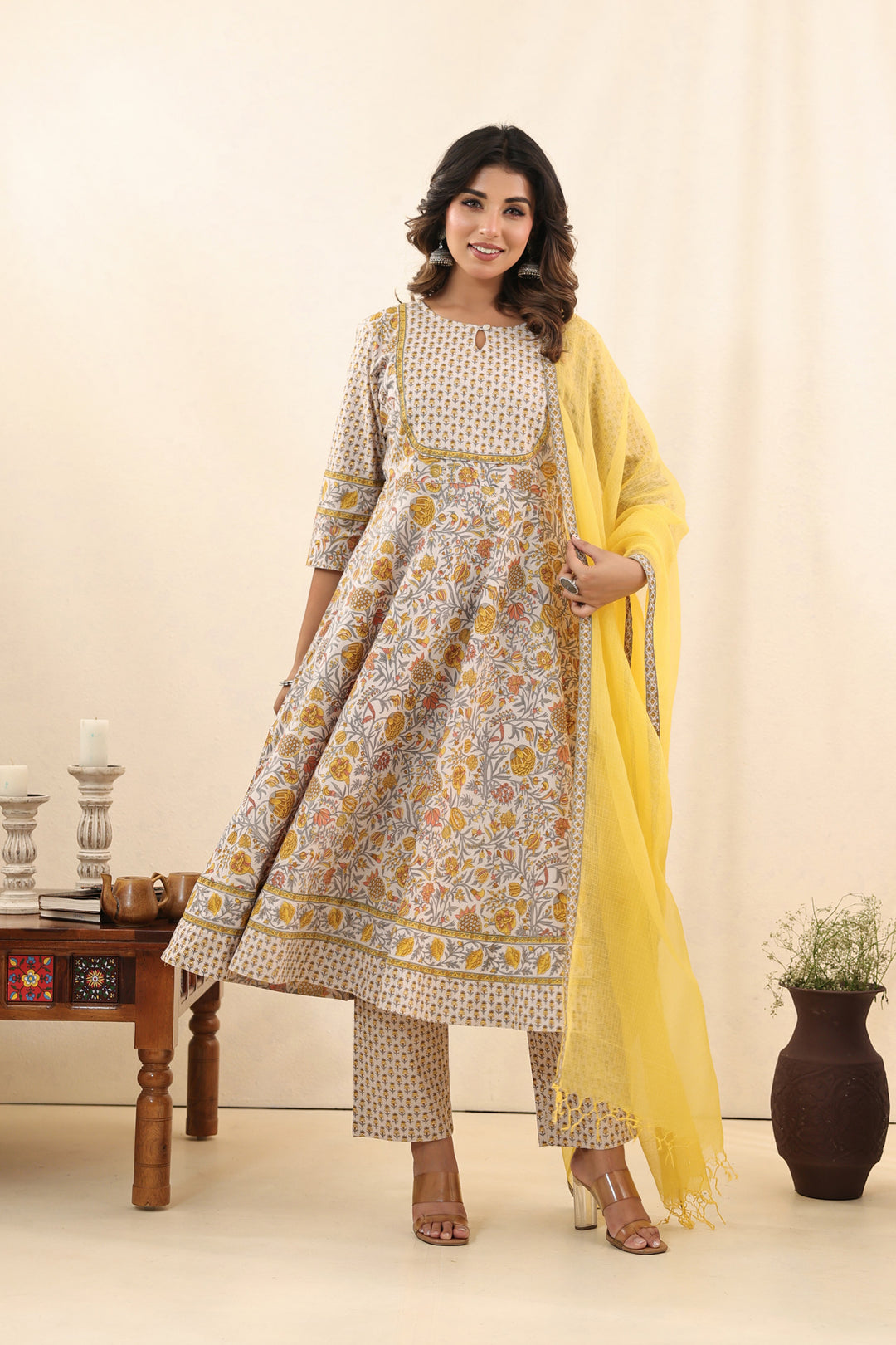 Pastel Yellow Dress Set