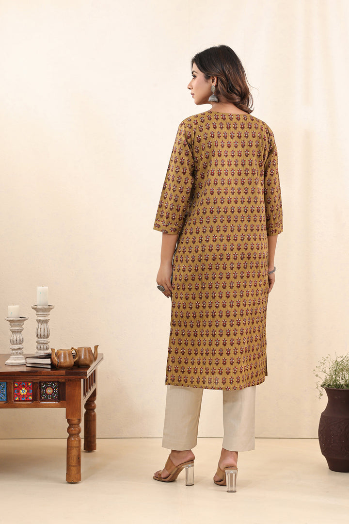 Mustard Buti Kurta