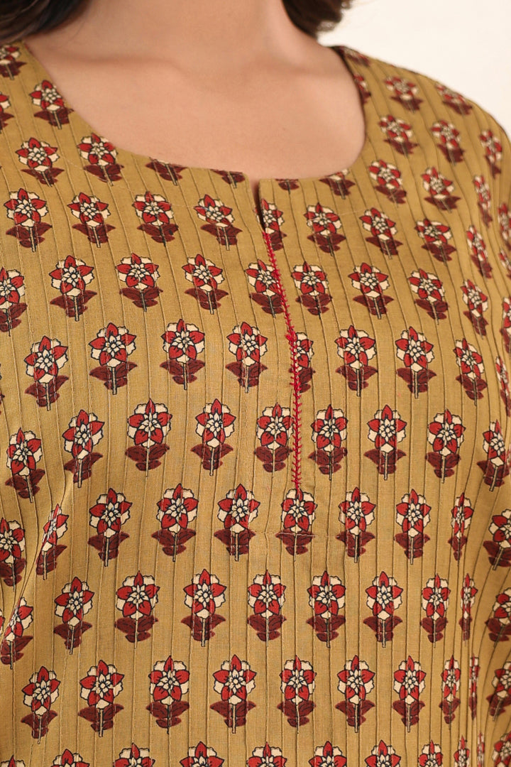 Mustard Buti Kurta