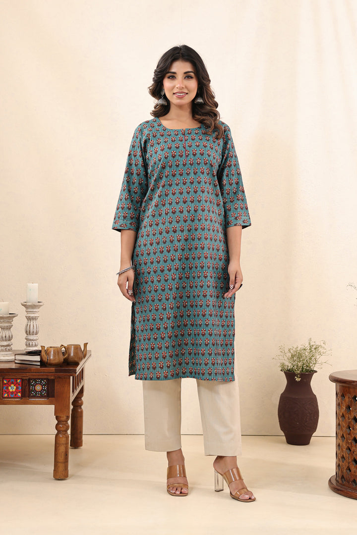 Blue Buti Kurta Set
