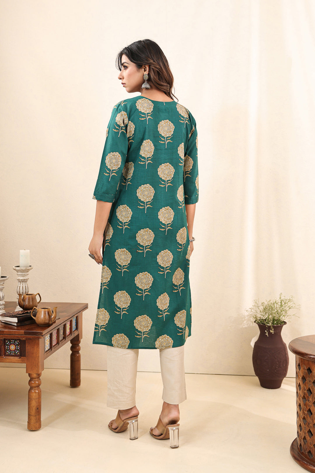 Turquoise Blossom Kurta