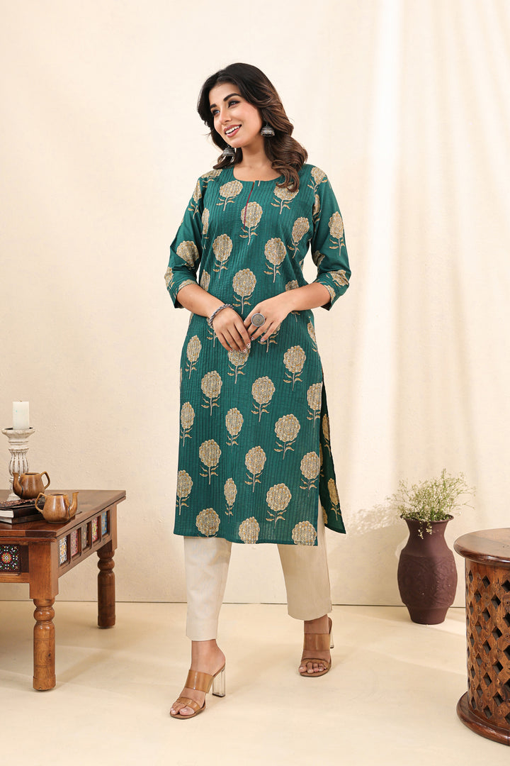 Turquoise Blossom Kurta