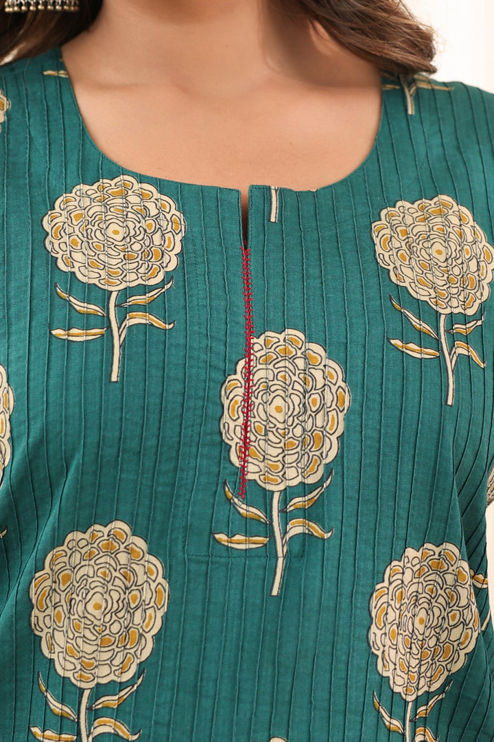 Turquoise Blossom Kurta