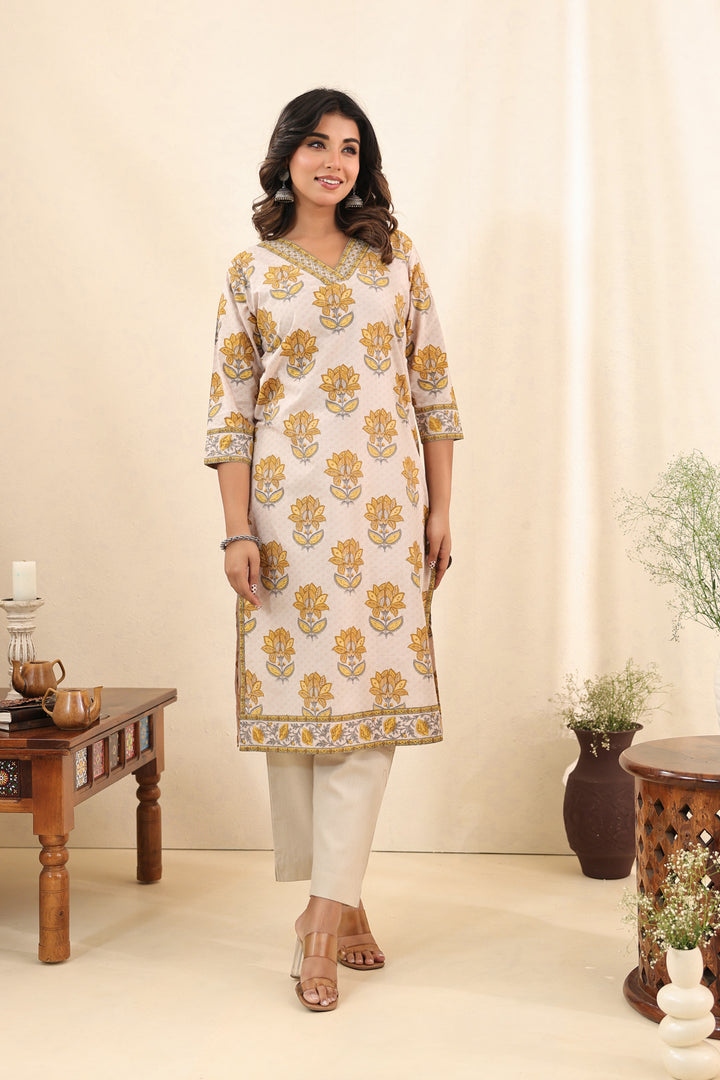 Yellow Ruhi Kurta