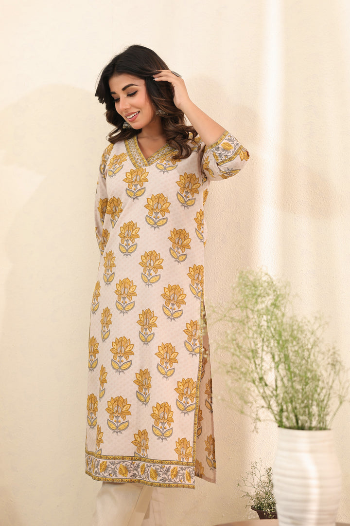 Yellow Ruhi Kurta