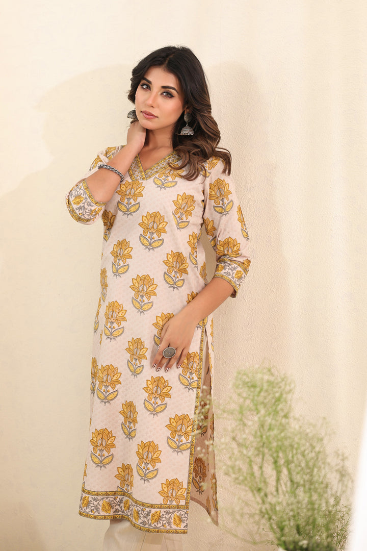 Yellow Ruhi Kurta