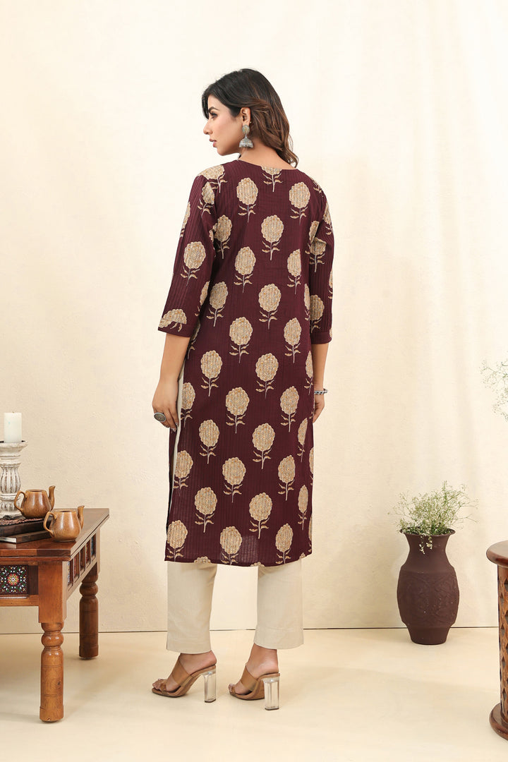 Purple Blossom Kurta Set