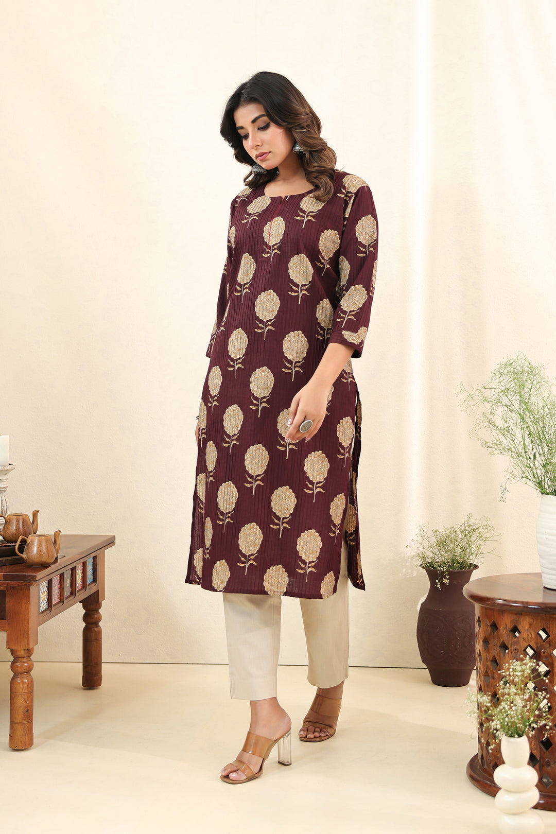 Purple Blossom Kurta