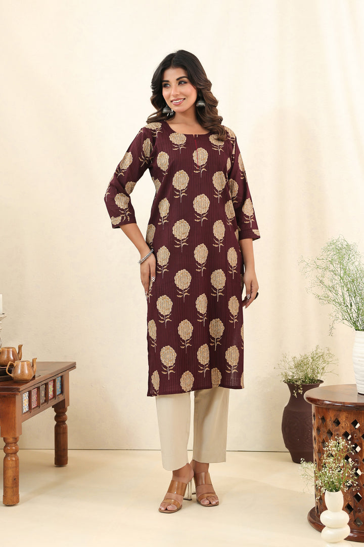 Purple Blossom Kurta Set