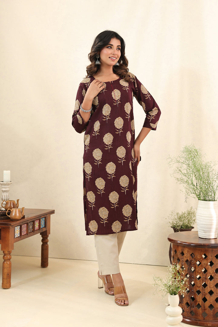 Purple Blossom Kurta Set