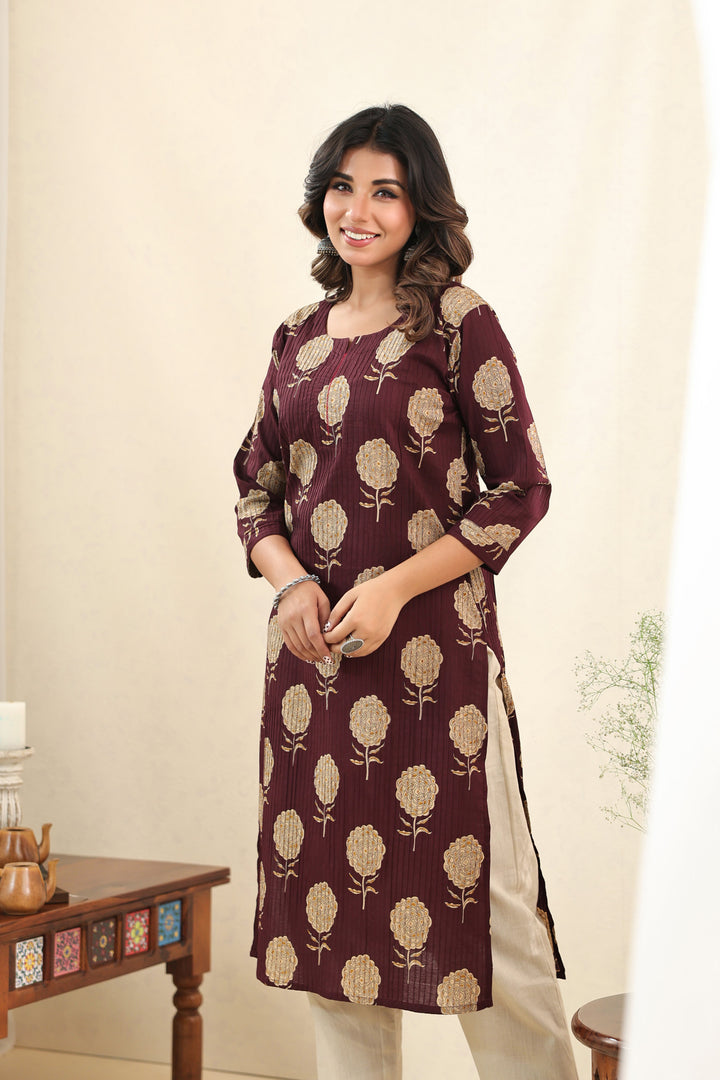 Purple Blossom Kurta Set
