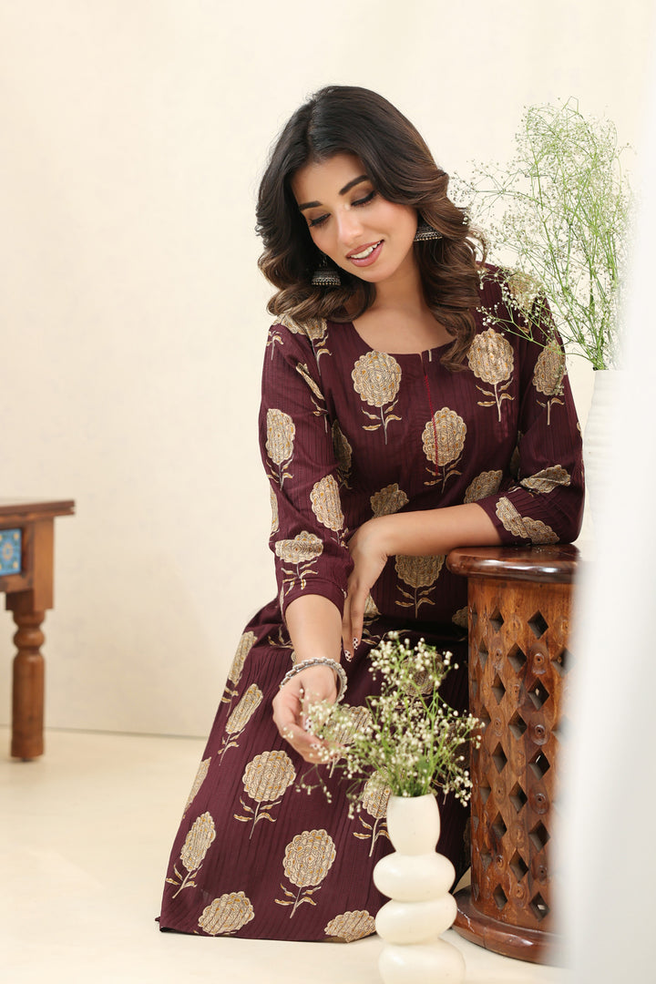Purple Blossom Kurta