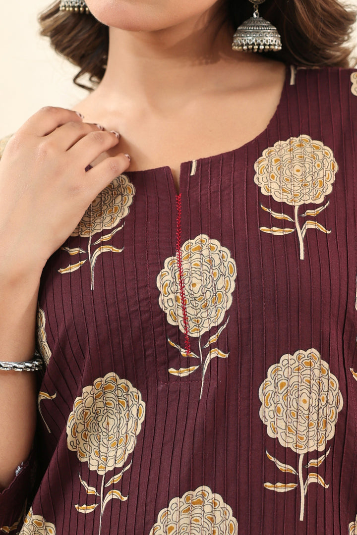Purple Blossom Kurta Set