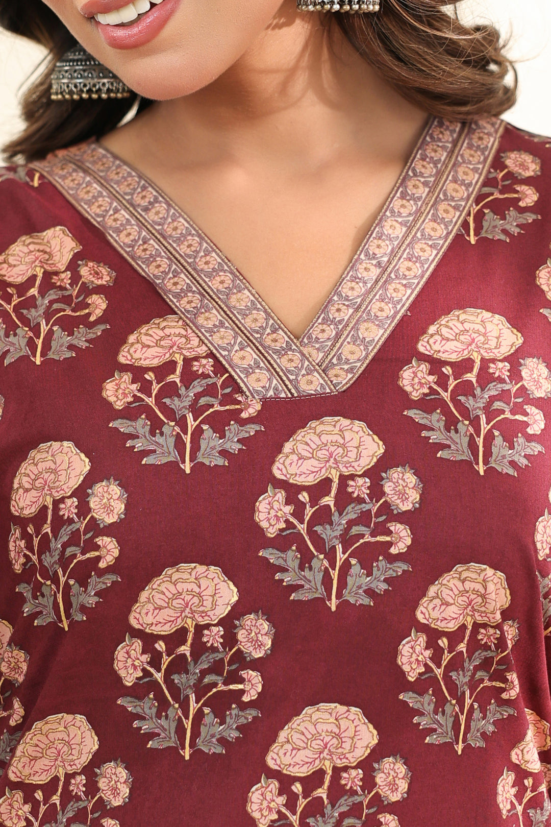 Brown Mughal Buta Kurta