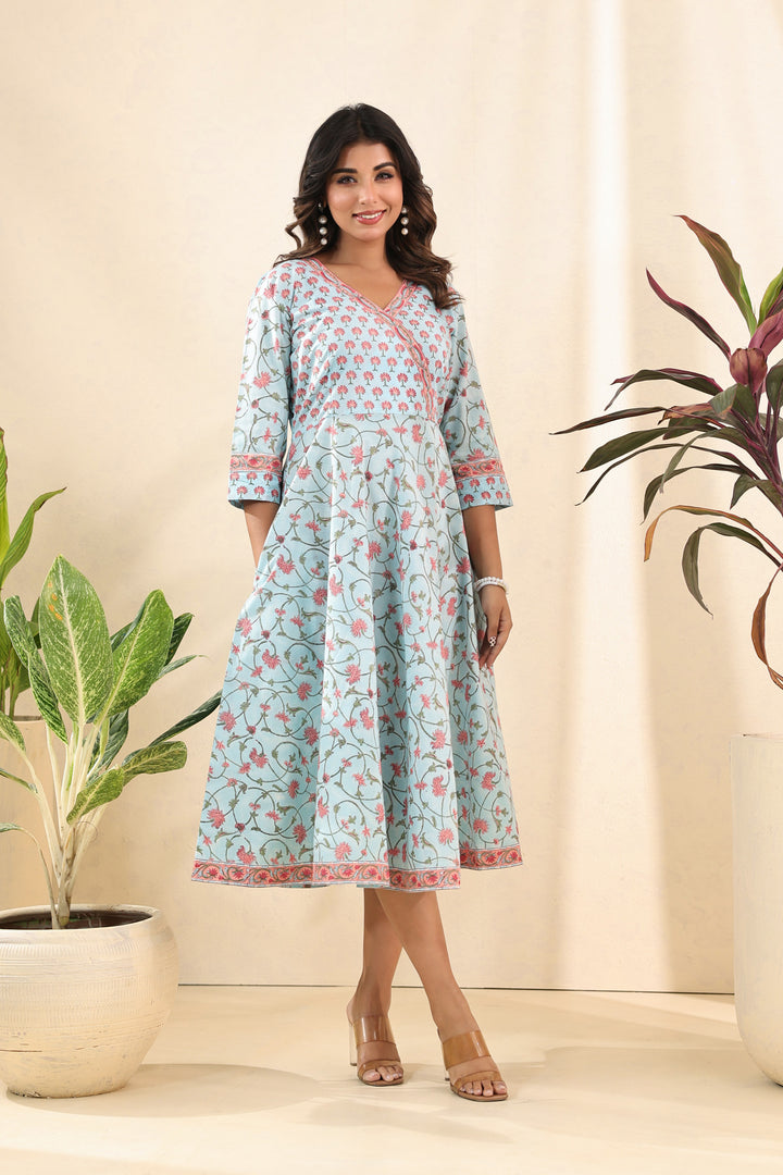 Blue Peach Midi Dress