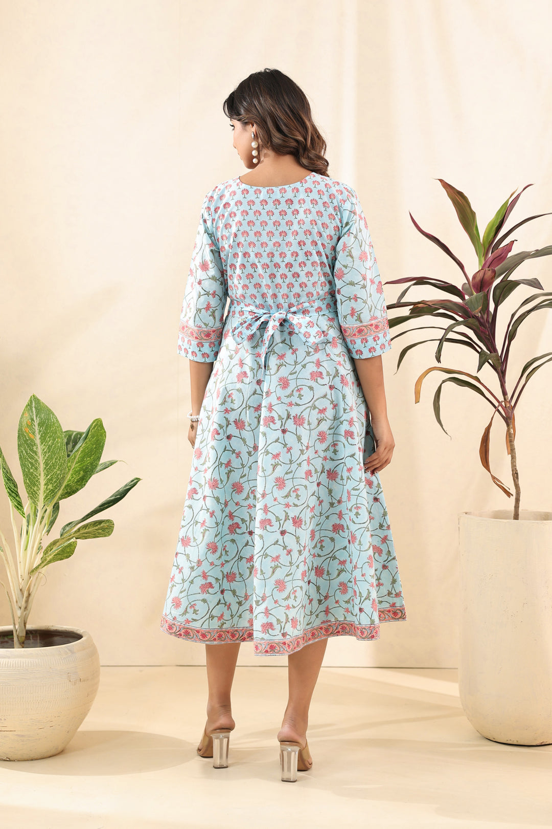 Blue Peach Midi Dress