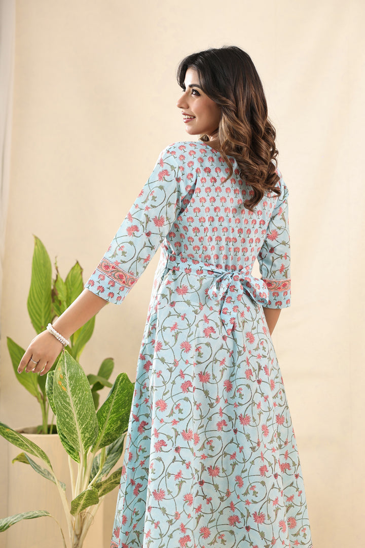 Blue Peach Midi Dress