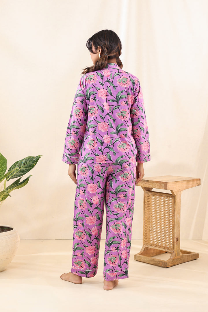 Purple Floral PJ Set