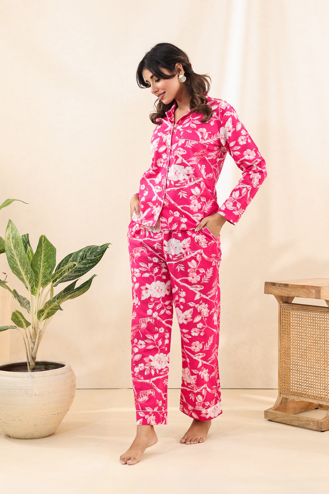Pink Floral PJ Set