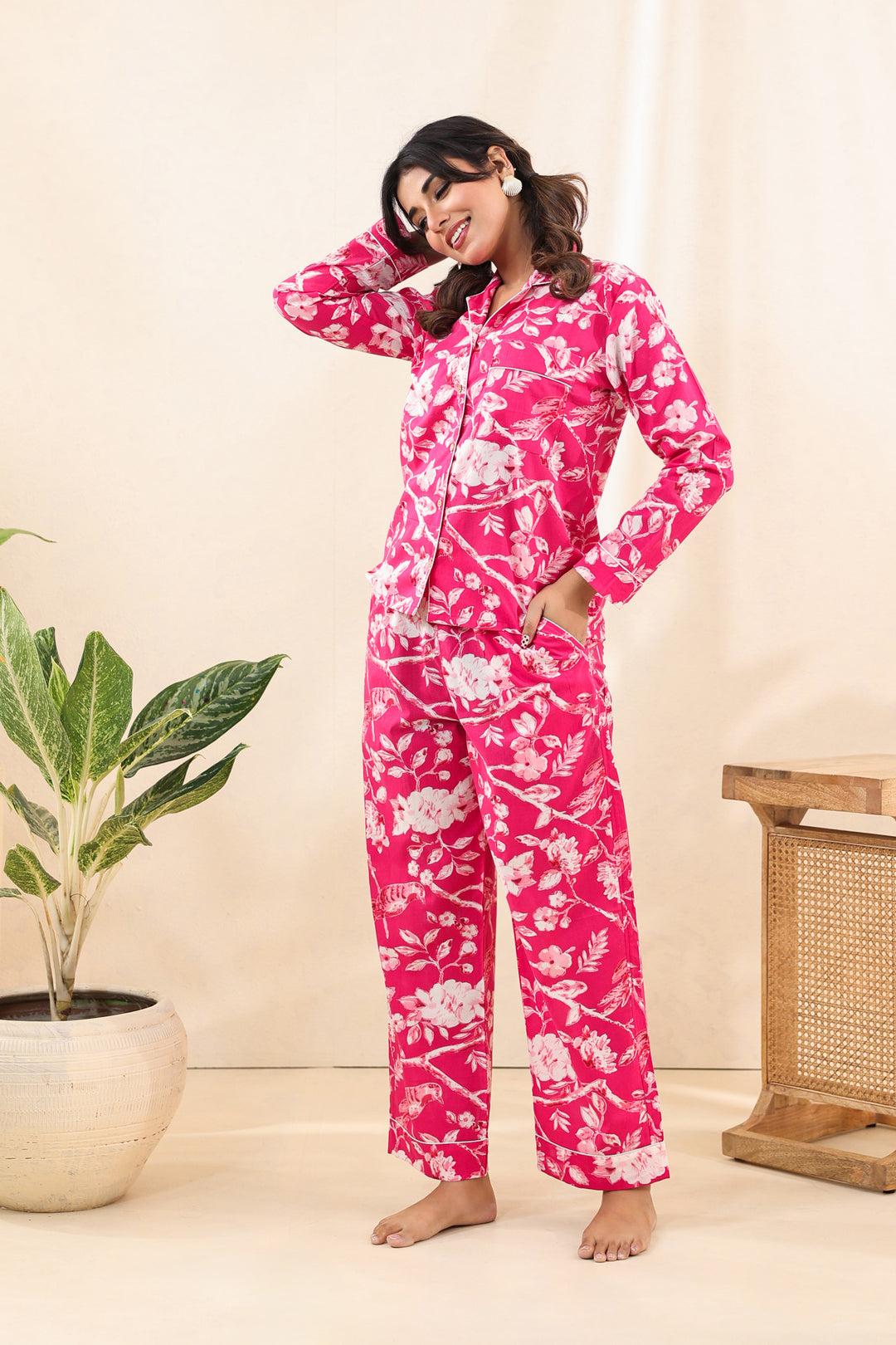 Pink Floral PJ Set