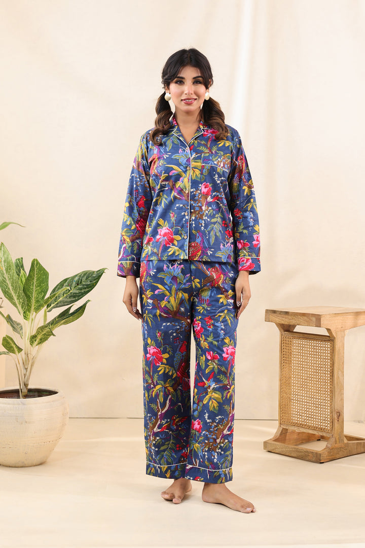 Blue Floral PJ Set