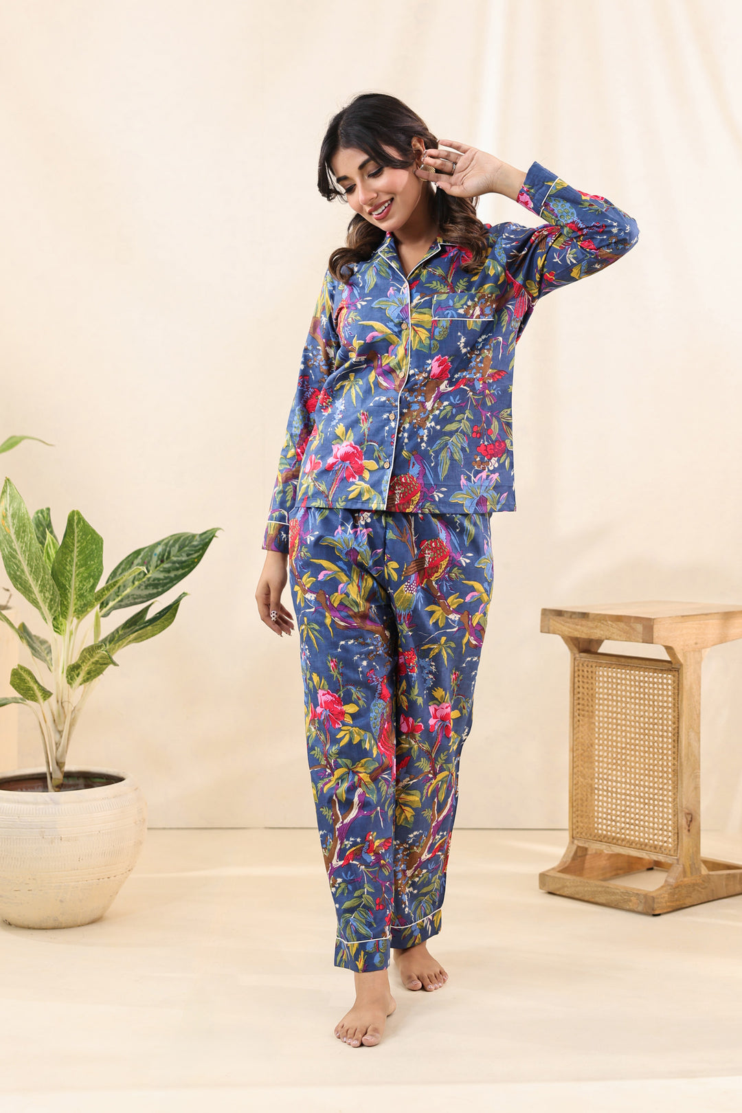 Blue Floral PJ Set