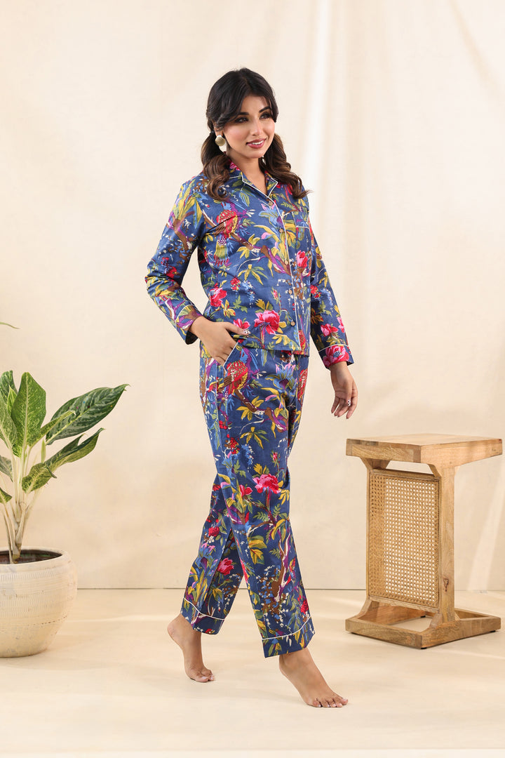 Blue Floral PJ Set