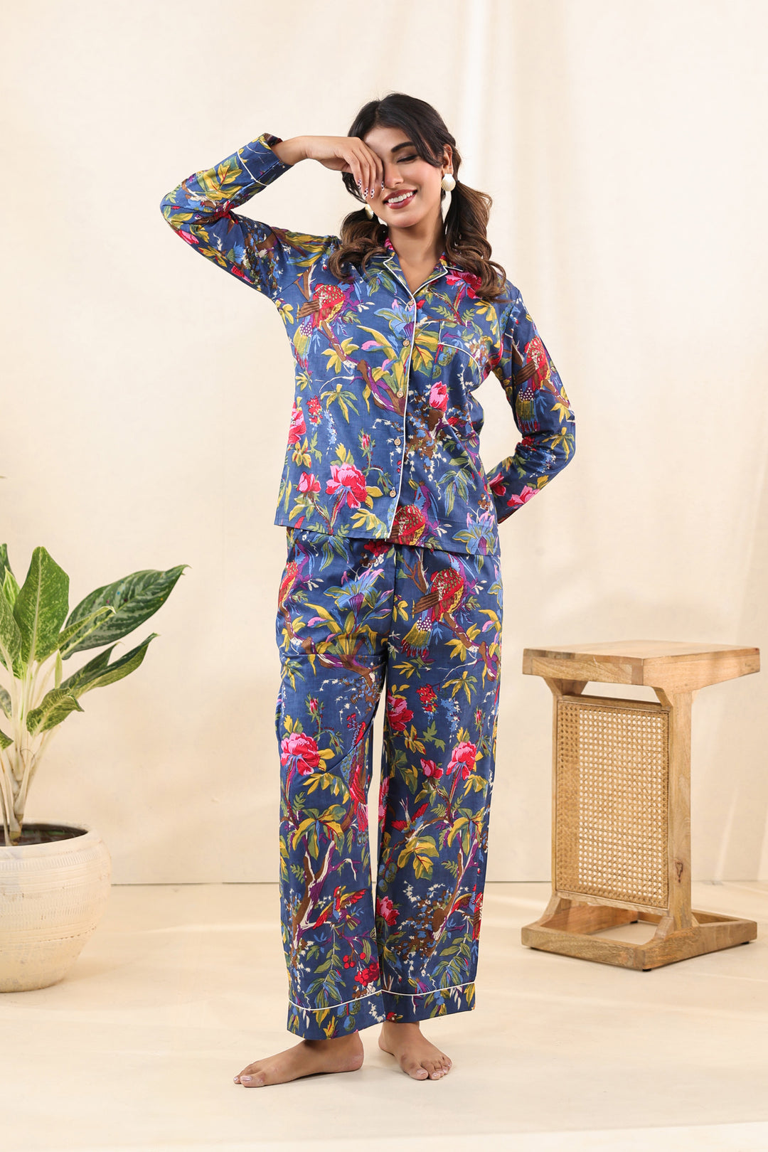 Blue Floral PJ Set