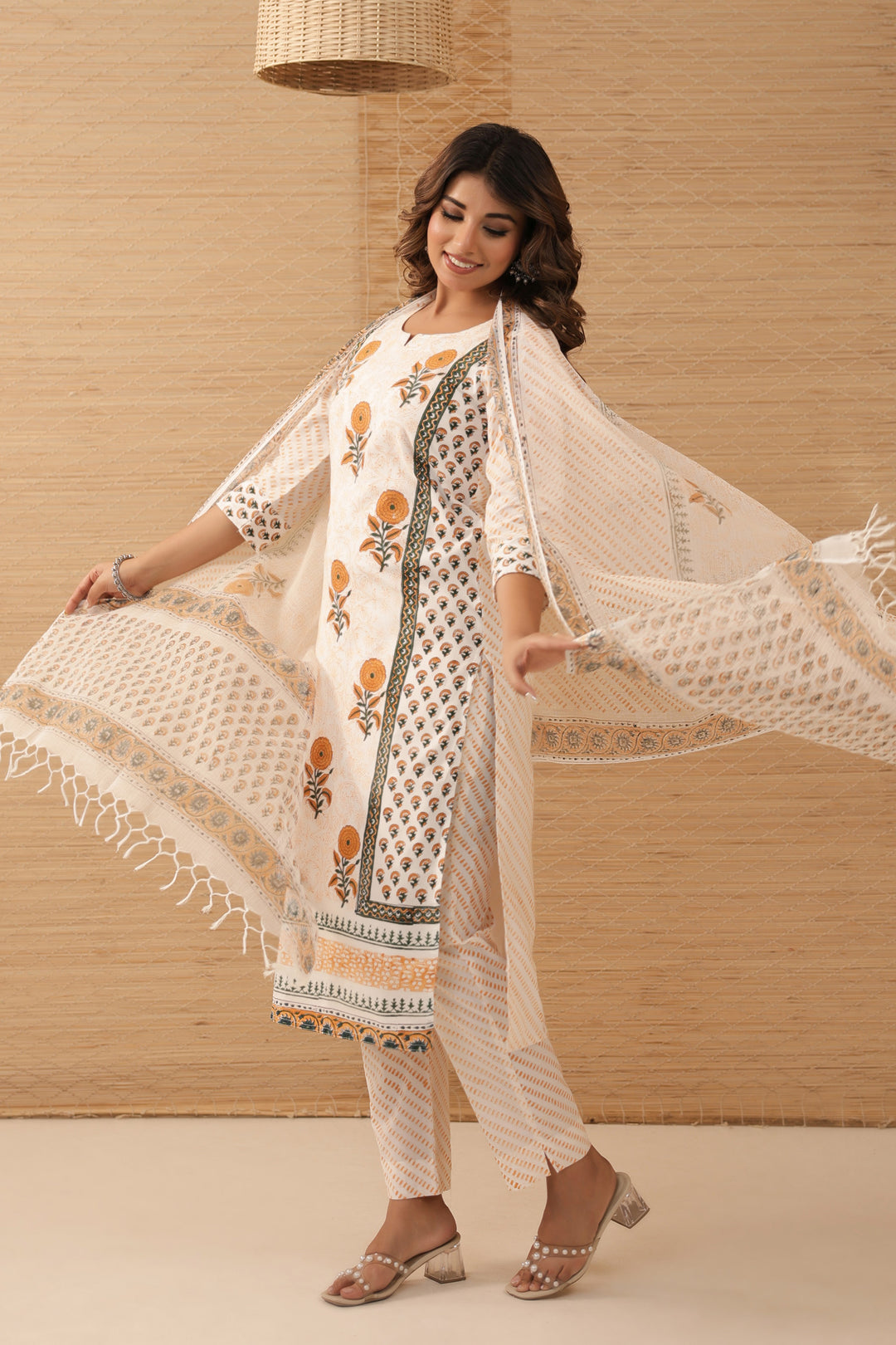 Sunflower Mughal Kurta Set