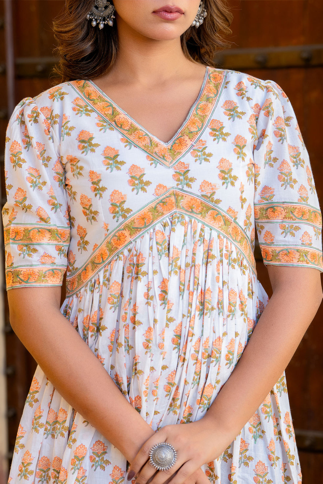 White Orange Buti Nyra Dress