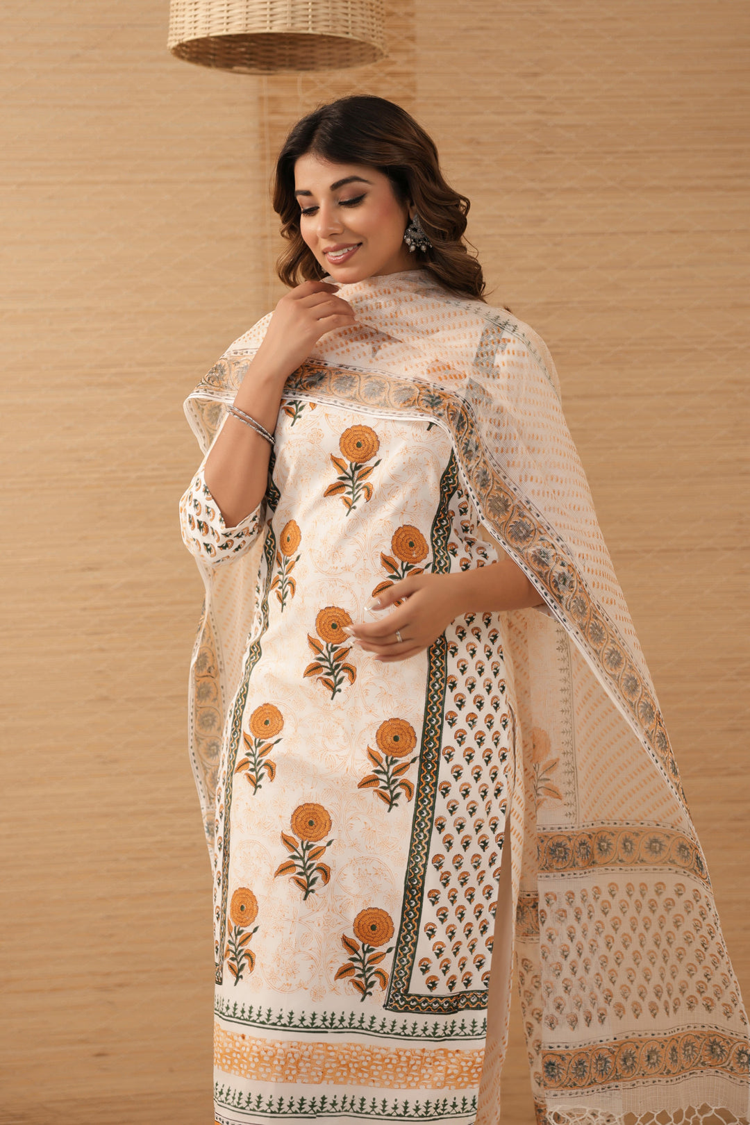 Sunflower Mughal Kurta Set