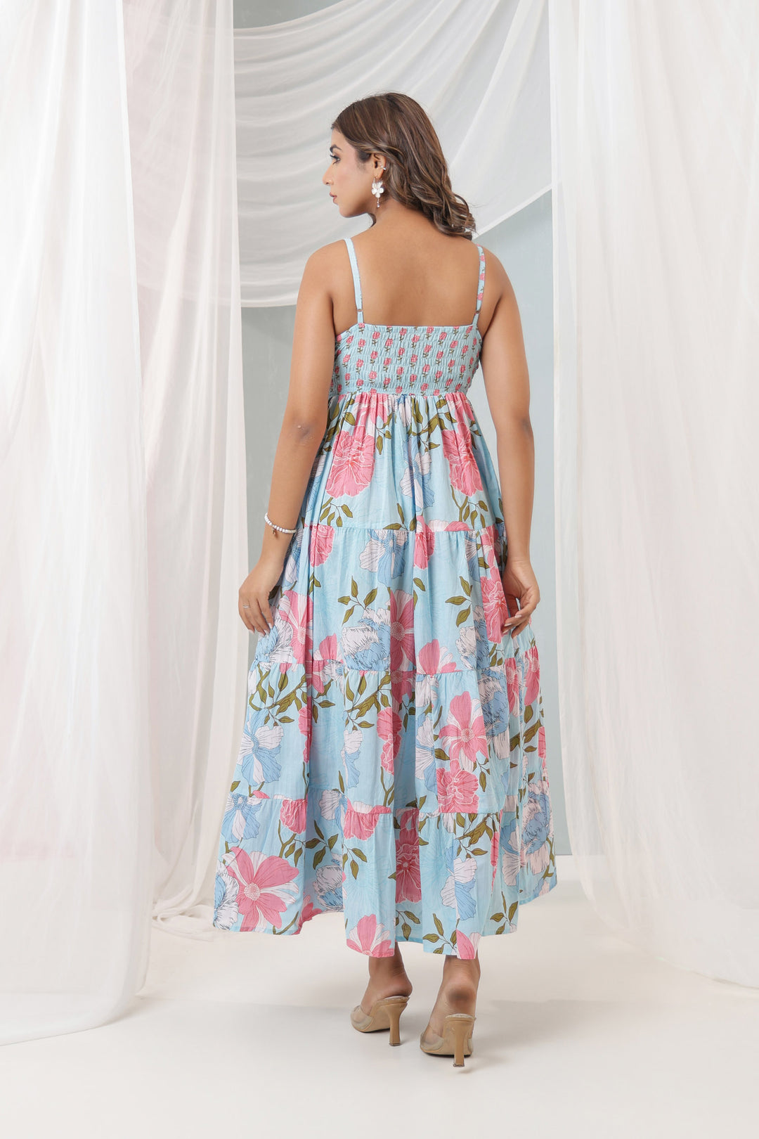 Sky Blue Tropical Dress