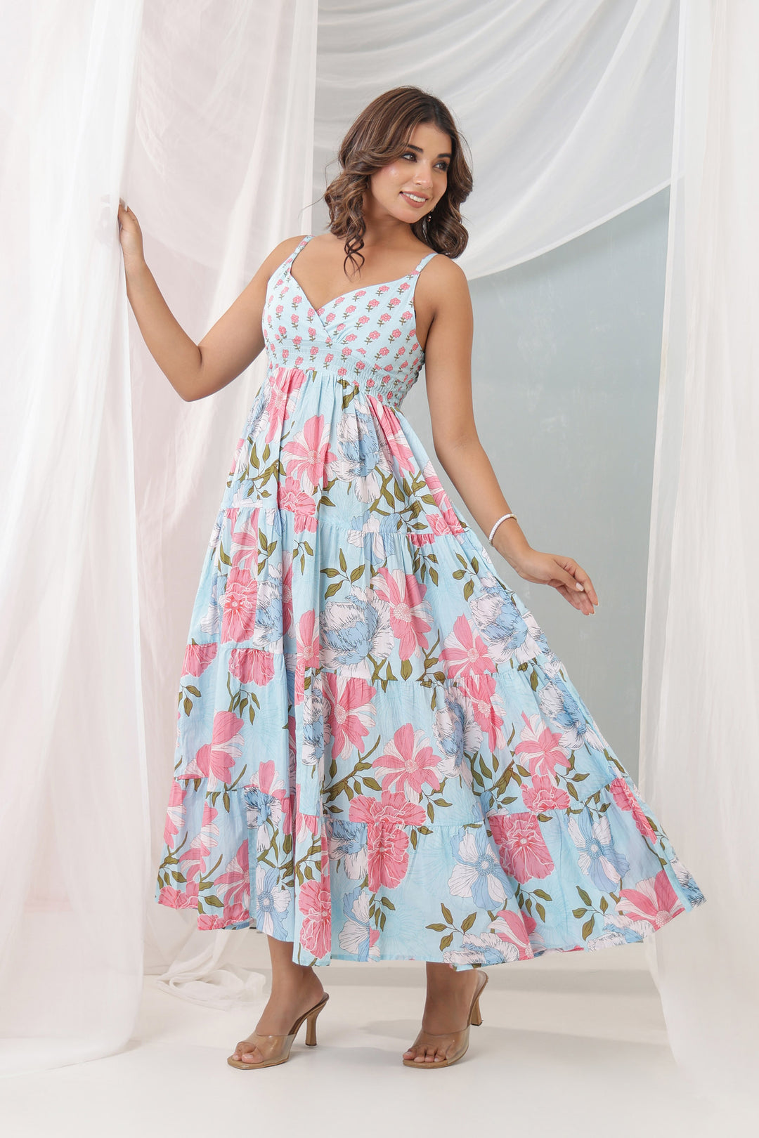 Sky Blue Tropical Dress