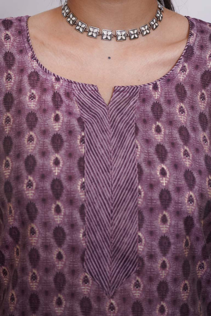 Purple Buti Muslin Print Set
