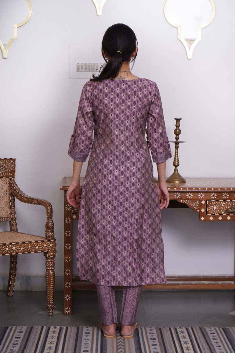 Purple Buti Muslin Print Set