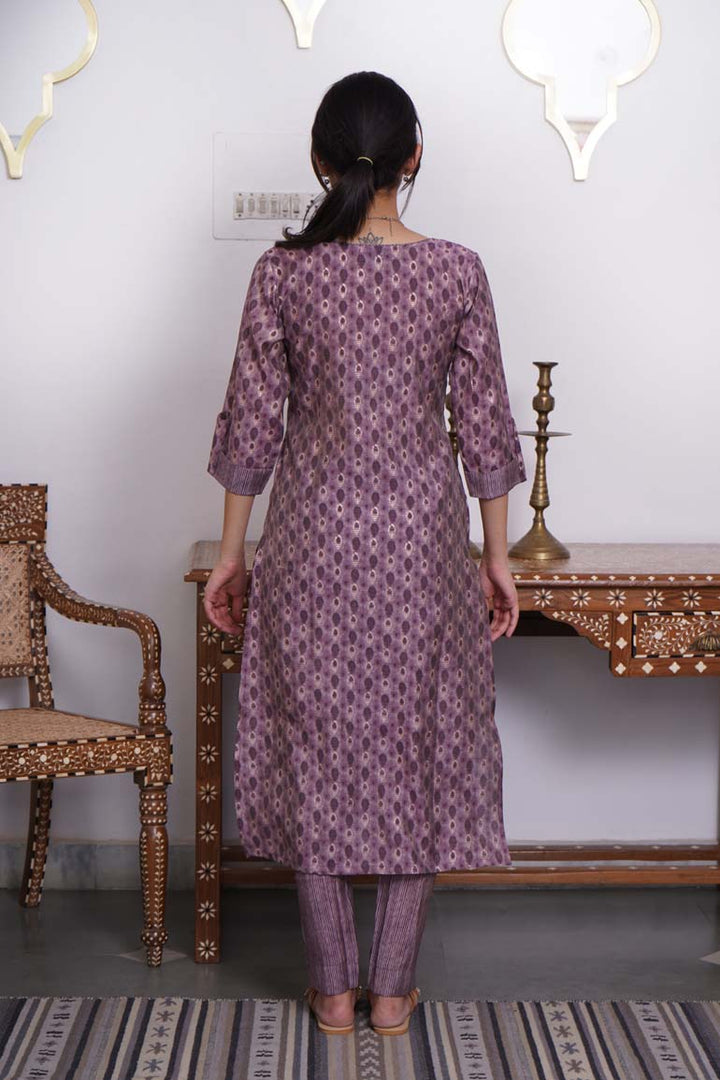 Purple Buti Muslin Print Set