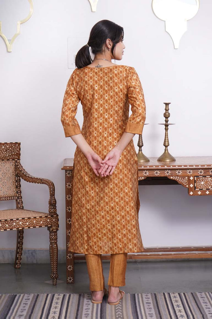 Mustard Buti Muslin Print Set