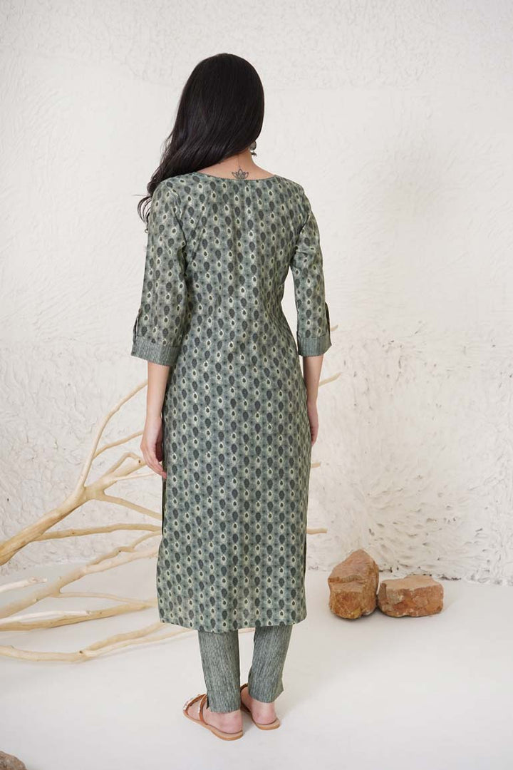 Green Buti Muslin Print