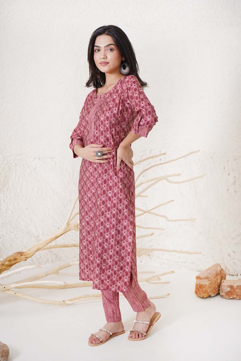 Red Buti Muslin Print Set
