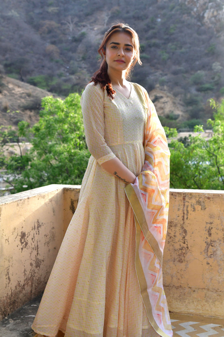 Diya-Pastel Yellow Dress with Dupatta