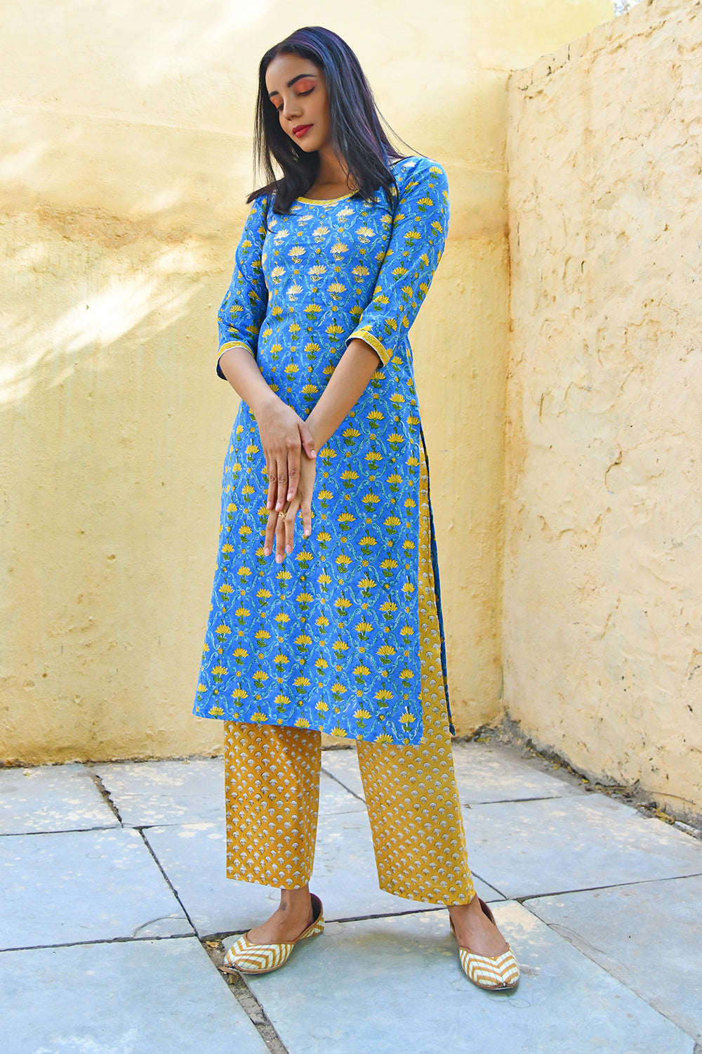 Blue Jharonka Print Set PRINTSVALLEY